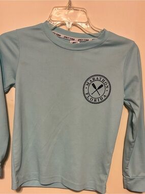 Kids Long-Sleeve Tee in Light Blue - Marathon Florida Logo